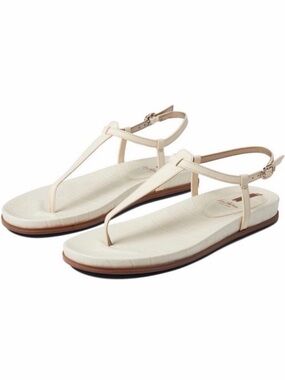 Sam Edelman Ivory Naomi T-Strap Flat Sandals